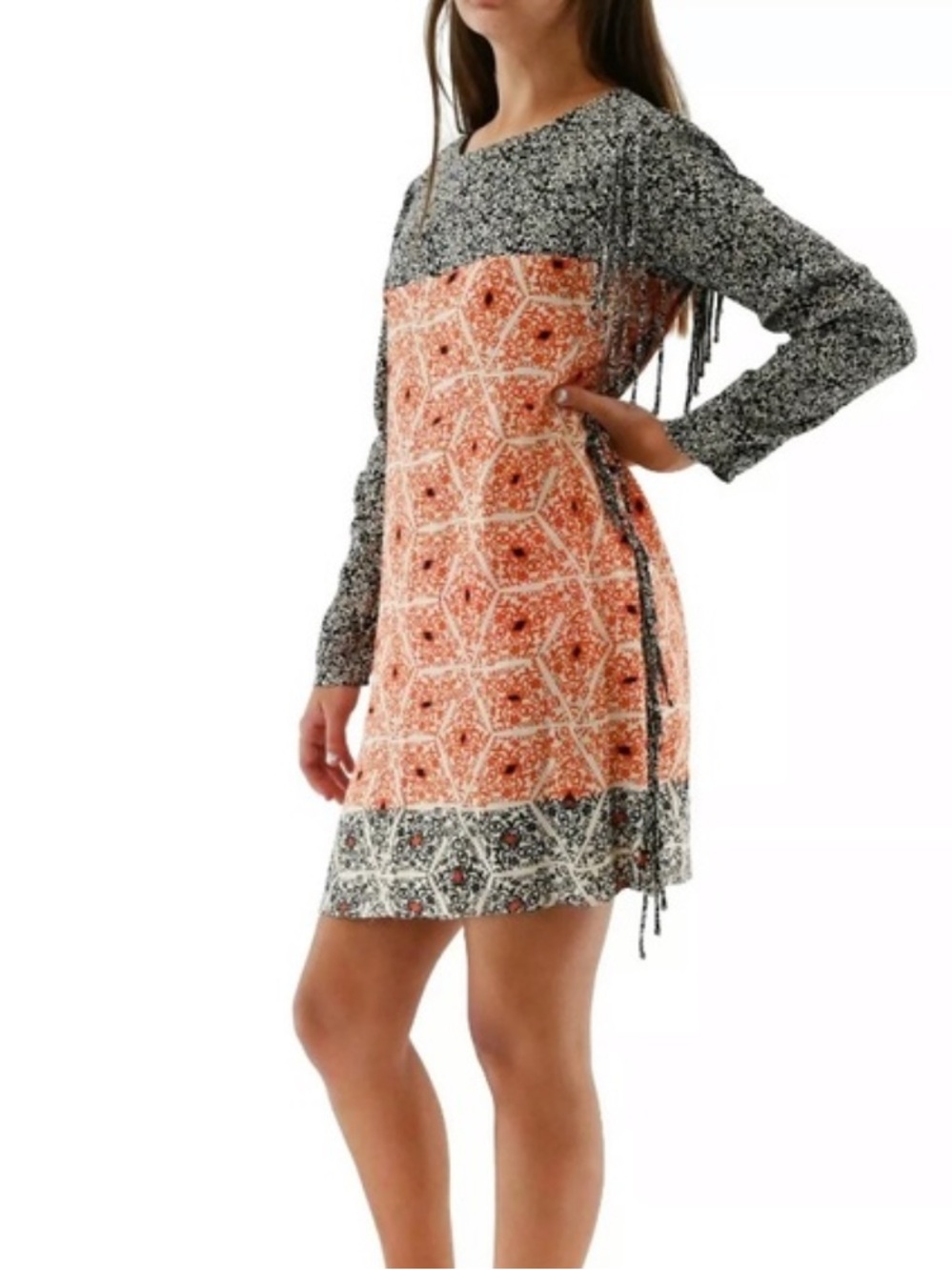NWT Zara Women Boho Fringe Dress Size M